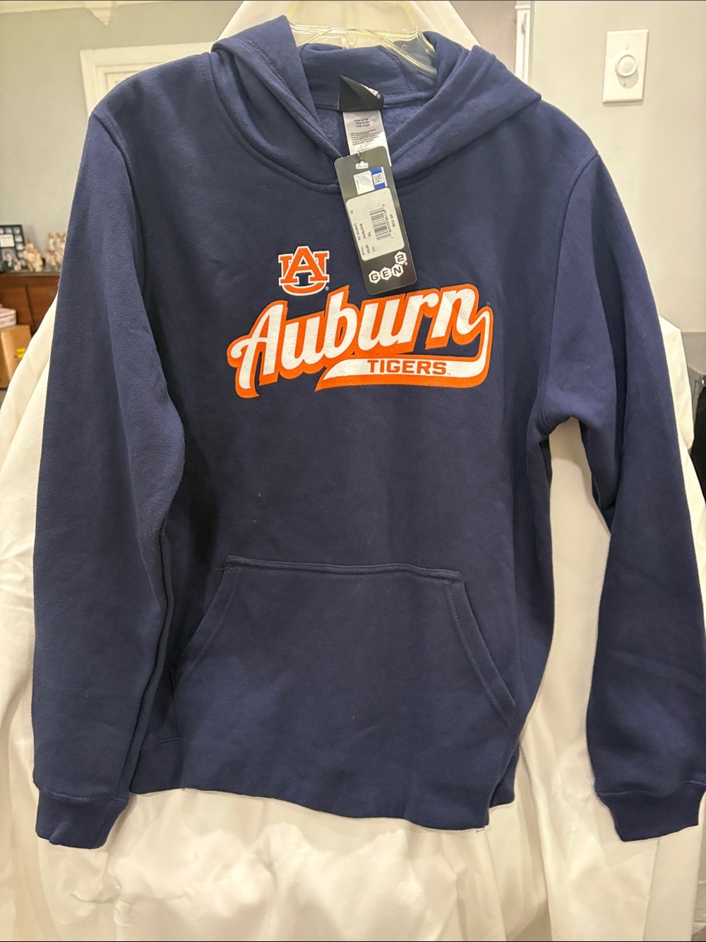 Auburn Tigers Navy Hoodie with Script Logo